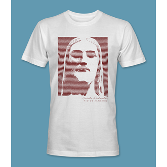 Camiseta Cristo Redentor 6 branca gola redonda,  tamanhos PP / P / M / G / GG / XG
